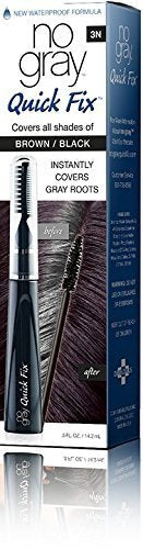 No Gray Quick Fix, Dark Brown, Instantly Hide Gray Roots, Easy to Use 3 Comb Applicator, Compact & Travel Friendly