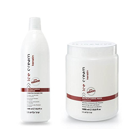 Inebrya Ice Cream Keratin Shampoo & Mask Set 1000ML Beauty & Personal Care Inebrya