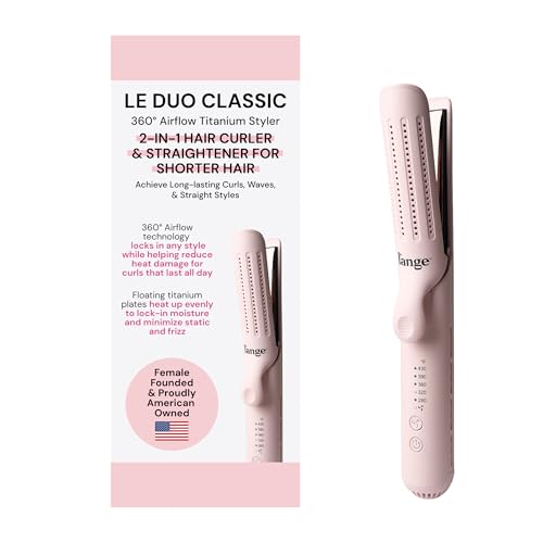 L'ANGE HAIR Le Duo Standard 360° Airflow Styler | 2-in-1 Curling Wand & Titanium Flat Iron Hair Straightener | Professional Hair Curler with Cooling