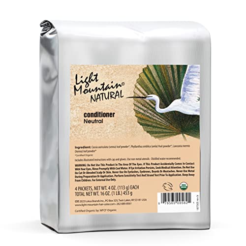 LIGHT MOUNTAIN Neutral Henna Hair Dye & Conditioner - 100% Natural, Conditioning Botanicals for Shine, 16 Oz