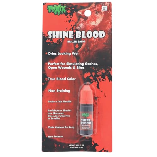TOXIX Shine Blood - Fake Blood Dries to a Shine, Wet Look, Non Staining Blood