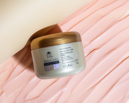 KeraCare Natural Textures Twist and Define Cream 8 oz - With Amla & Shikakai Ayurvedic Botanicals - Argan, Abyssinian & Castor Oil - Smooth, Well