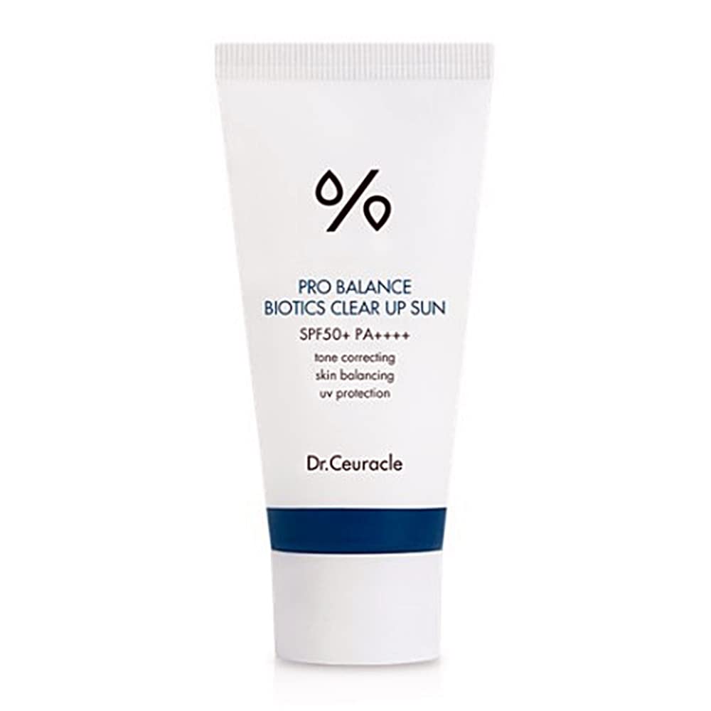 [Dr.Ceuracle] Pro Balance Biotics Clear Up Sun SPF 50+ PA+++ (1.7 fl.oz) | A Probiotics Sunscreen | Tone Correcting, Skin Balancing, Mild Hydrating