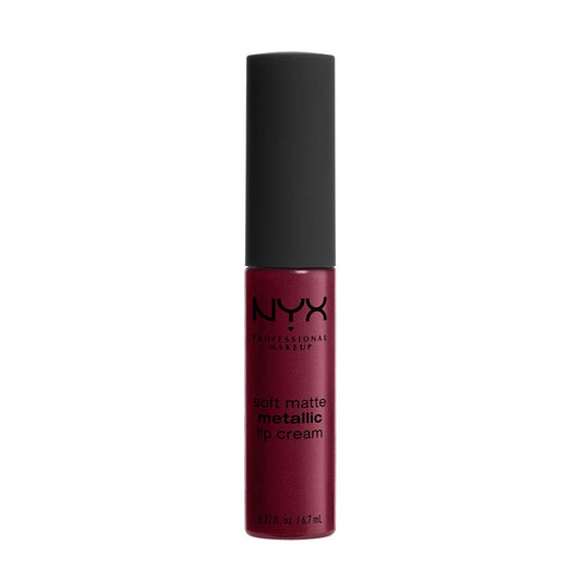 NYX PROFESSIONAL MAKEUP Soft Matte Metallic Lip Cream, Liquid Lipstick - Madrid (Cranberry Red) Beauty & Personal Care NYX PROFESSIONAL MAKEUP