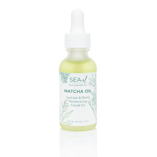 Sea-El Matcha Face Oil Skincare - Hydrating Glow Green Tea & Sea Kelp Facial Oil Blend - Calming & Deeply Penetrating Antioxidant-Rich Moisturizer