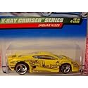 Hot Wheels Mattel 1999 X-Ray Cruiser Series Yellow Jaguar XJ220 4/4 1:64 Scale