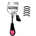 Stainless Steel Eyelash Curler with Built-in Comb Pinch Pain-Free Lash Curler with Brush Suitable for Any Eye Shapes and Sizes and with 5 Silicone