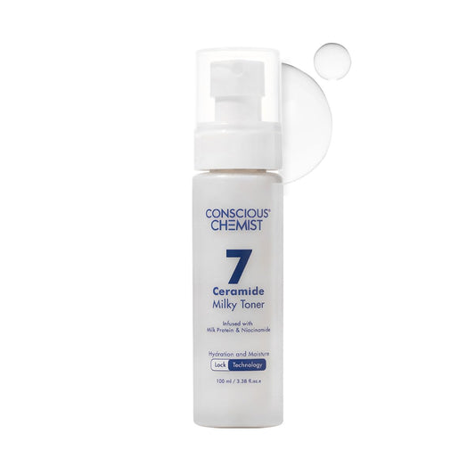 Conscious Chemist® Hydrating Milky Face Toner - 3.4 fl oz (100ml) | with 7 Ceramide Complex & Niacinamide | Soothes, Smooths & Strengthens Skin