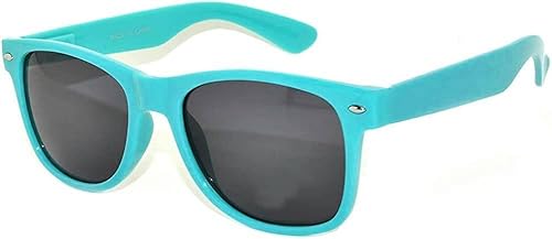 Classic Retro Vintage Nerd Wayfarer Smoke Lens Sunglasses Turquoise Frame