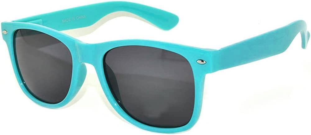 Classic Retro Vintage Nerd Wayfarer Smoke Lens Sunglasses Turquoise Frame