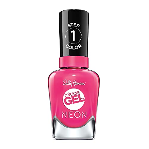 Sally Hansen Miracle Gel Salon Quality Nail Polish | Gel-Like Formula, Two-Step System, No UV Light Needed, Long Lasting | Opaque, Neon | 50 Fuchsia Beauty and Personal Care Sally Hansen Default Title