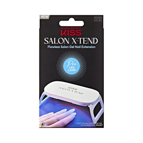 Kiss Salon X-tend Pro LED Lamp, LED Gel Nail Kit System, 10 Watts, For Curing Salon X-tend Press On Nails, Wide Coverage, LED Hand Guide, USB-C Power Beauty & Personal Care KISS