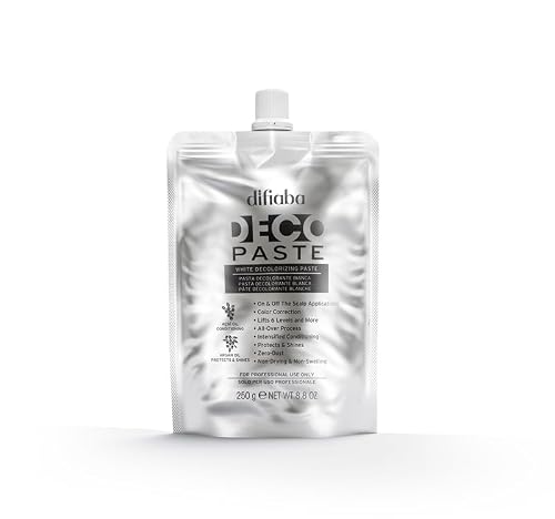 DIFIABA - Decopaste Hair Lightening Paste - No-Drip Paste Lightener for All Free-Hand & On Scalp Applications - Lifts Up to 6 Levels - Enriched