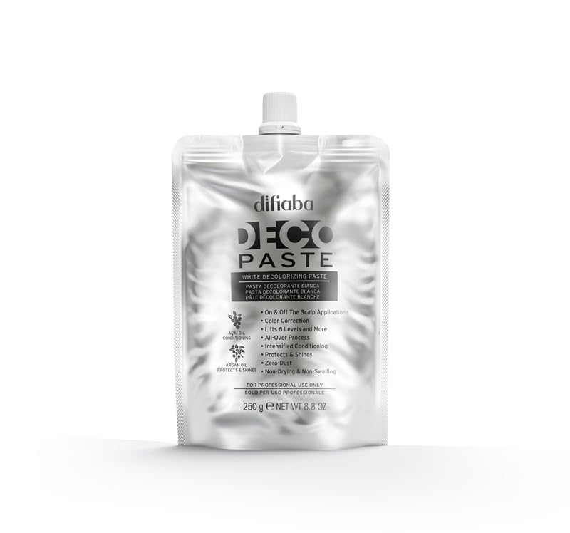 DIFIABA - Decopaste Hair Lightening Paste - No-Drip Paste Lightener for All Free-Hand & On Scalp Applications - Lifts Up to 6 Levels - Enriched