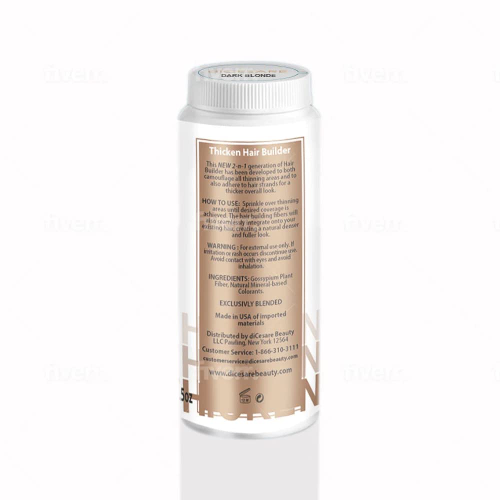 Dark Blonde Hair Building Fiber - Natural Density for Thinning Hair - Fuller Looking Coverage
