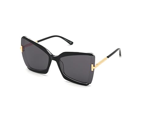 Tom Ford FT0766 03A Black FT0766 Butterfly Sunglasses Lens Category 3 Size 63mm