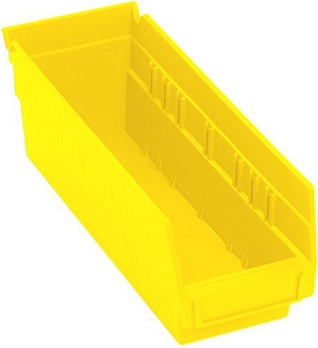 Quantum Storage Systems QSB101YL 36-Pack 4" Hanging Plastic Shelf Bin Storage Containers, 11-5/8" x 4-1/8" x 4" , Yellow
