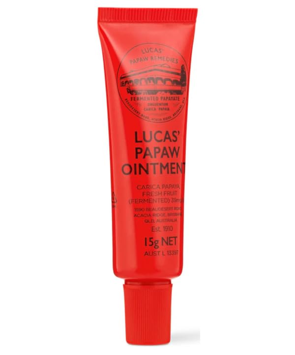 Lucas Papaw Ointment - 15g Tube with Lip Applicator - Multi-Purpose Balm for Chapped Lips, Minor Burns, Sunburn, Cuts, Insect Bites, and Diaper Rash