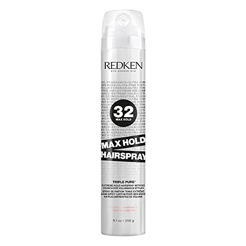 Redken Max Hold Neutral Hairspray 32 | Extreme Maximum High Hold Hairspray | Long-Lasting Lift & Frizz Control | For All Hair Types | Neutral
