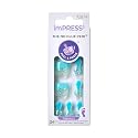 KISS imPRESS No Glue Pedi Press-On Nails, Design, 'Last Flowers', Medium Blue, Short Size, Squoval Shape, Includes 24 Nails, Prep Pad, Instructions Beauty & Personal Care imPRESS