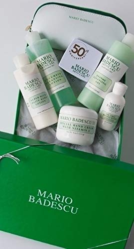 Mario Badescu MB Favorites Collection, Skin Care Gift Set Includes SPF 17 Moisturizer, Enzyme Cleansing Gel, Cucumber Cleansing Lotion, Hand Cream