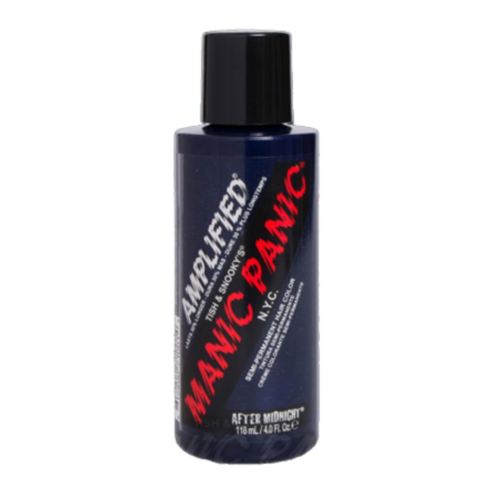MANIC PANIC After Midnight Hair Color - Amplified - Semi Permanent Hair Dye - Dark Navy Blue - Green Undertones - For Dark & Light Hair - Vegan, PPD