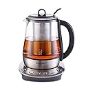 BUYDEEM K2423 Tea Maker, 316 Stainless Steel & Heat Resistant DURAN Glass Electric Kettle, 5 Temperature Settings, Removable Infuser, Auto Keep Warm…