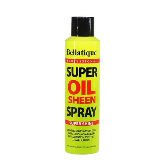 BELLATIQUE Super Oil Sheen Spray (6.76 oz) - Super Shine. Lightweight, Hydrating, Anti-Frizz, Non-Greasy, Revitalizing, Soothes, Long Lasting, Deep