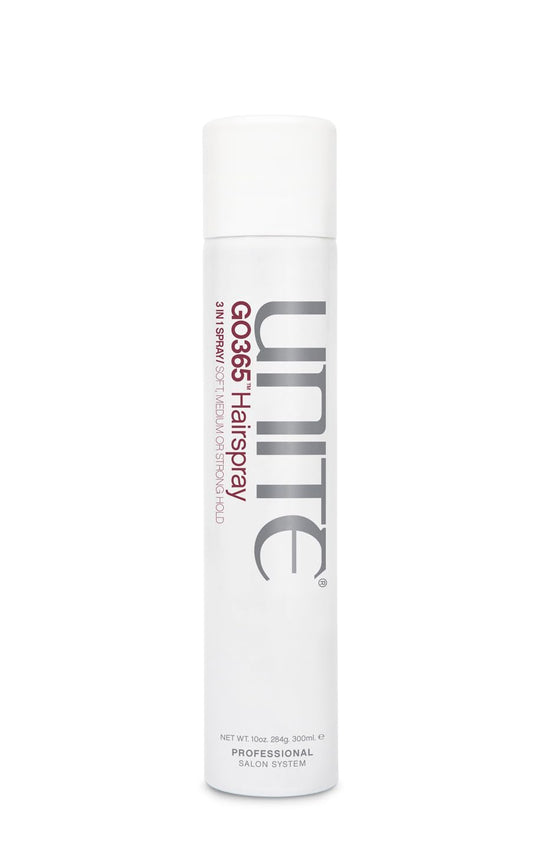 UNITE Hair - GO365 Hairspray - Adjustable 3-in-1 Professional Styling Hairspray - Flexible, Non-Flaking Hold for Soft, Medium, or Strong Control