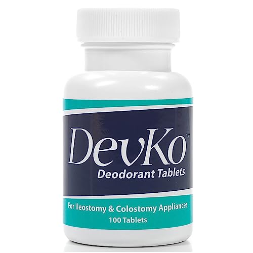 Devko Ostomy Pouch Deodorizer/Deodorant Tablets, Charcoal, 100 Tablets Beauty and Personal Care Devko