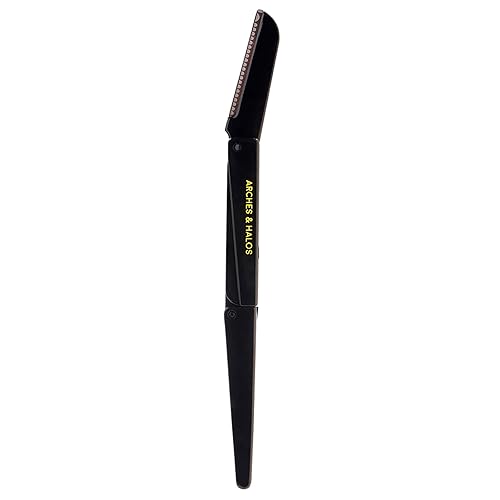 Arches and Halos Two Pack Tri-Fold Eyebrow Razor - Travel Size Eye Brow Razors for Women - Rust-Proof - Ease to Use for Precise Shaving - 1 pc