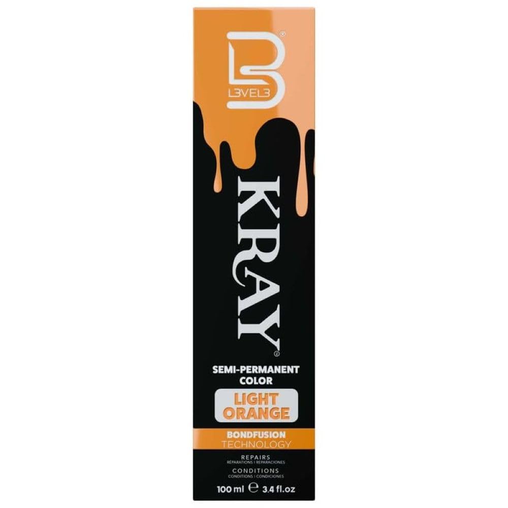 L3 - Level 3 Kray Semi Permanent Hair Color - Semi Permanent Hair Dye with Aloe Vera - Light Orange