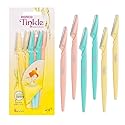 Tinkle Dermaplaning Tool 6ct, Dermaplane Razor for Women, Safe and Easy Peach Fuzz Remover, Eyebrow Trimmer with Protective Cover, Stocking Stuffers