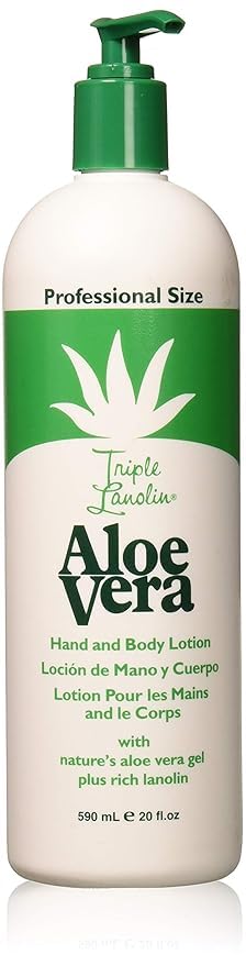 Triple Lanolin Aloe Vera Soothing Lotion (20 Fl Oz) - Professional Bulk Moisturizer for All Skin Types - Deeply Hydrating Aloe & Lanolin Hand and Body