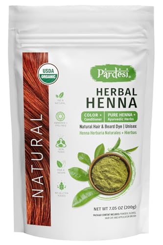 Pardesi Organic Henna Natural 200g - Natural Hair Color & Conditioning Treatment | Halal, Non-GMO, Vegan | Chemical-Free