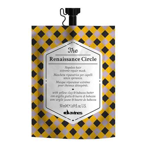 Davines The Renaissance Circle Hair Mask, Repairing Treatment for Extremely Damaged Hair - Restores Structure & Softness with Babassu Butter & Yellow Beauty and Personal Care Davines Default Title