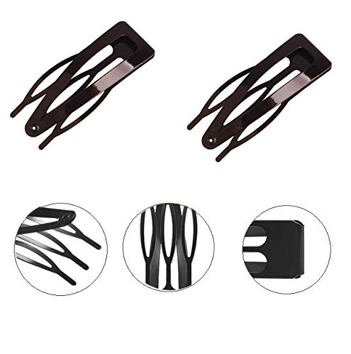 KDDOM 10 Pieces Double Grip Metal Hair Clips, Black Snap Hair Clips Hair Barrettes for Women, Girls, Salon Hair