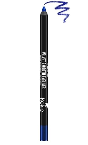 Kokie Cosmetics Waterproof Velvet Smooth Eyeliner Pencil, Royal Blue, 0.042 Ounce