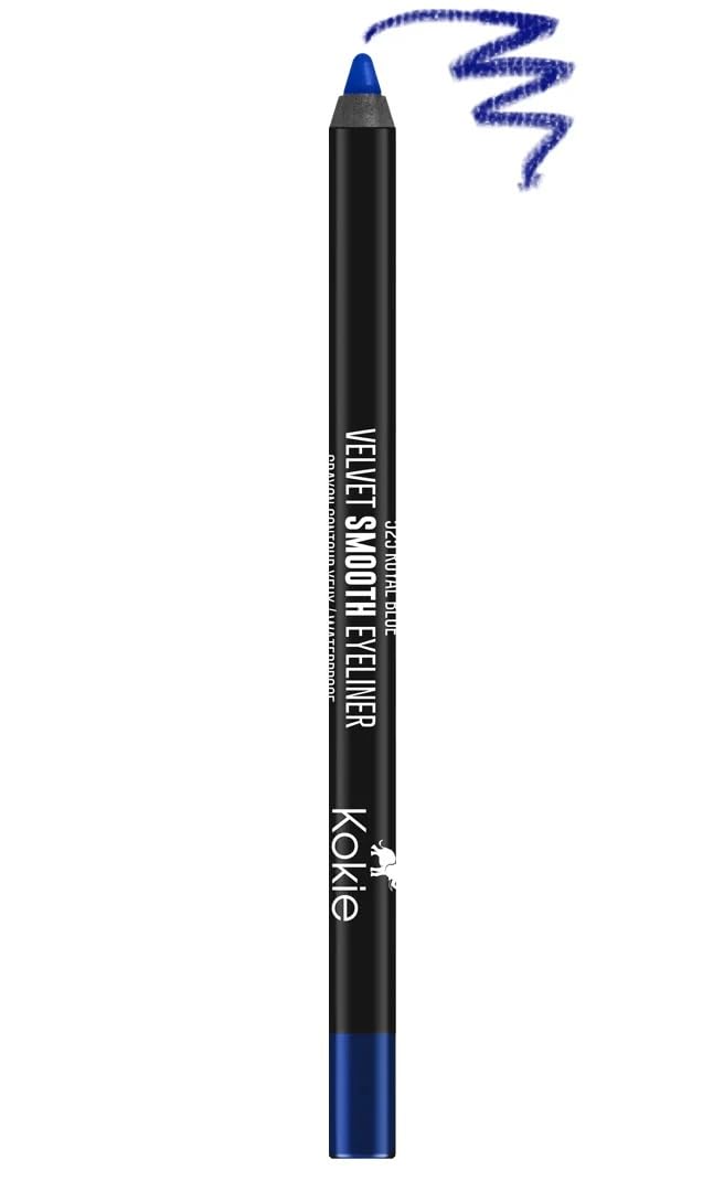 Kokie Cosmetics Waterproof Velvet Smooth Eyeliner Pencil, Royal Blue, 0.042 Ounce