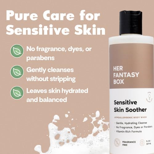 Her Fantasy Box | Sensitive Skin Soother Gentle Body Wash - Fragrance-Free Probiotic Cleanser with Chamomile, pH Balanced, Vegan & Cruelty Free, 16 oz Beauty & Personal Care Her Fantasy Box