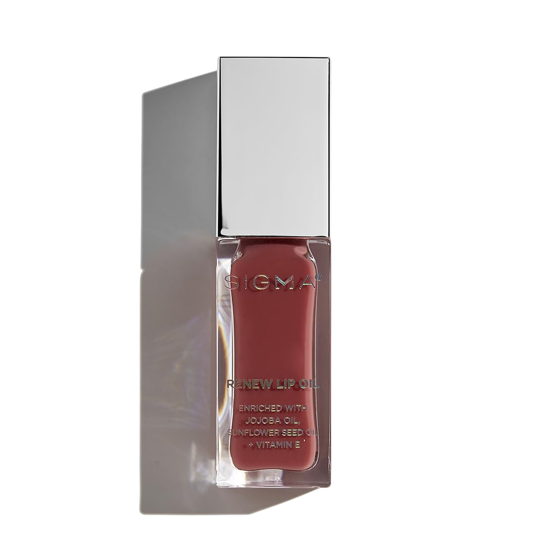 Sigma Beauty Renew Lip Oil - Tinted with Luxurious High-Shine Color & Long Lasting Hydration for Soft, Supple Lips, Non-Sticky w/Nourishing