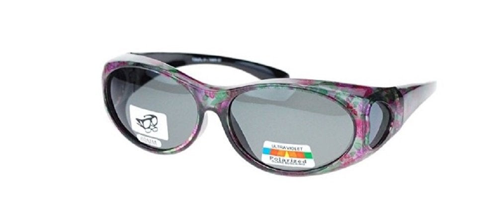 Polarized Sunglasses Fit Over 60 MM Small Oval - Floral