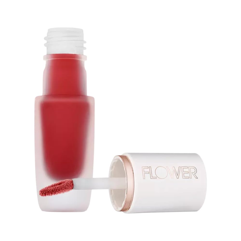 FLOWER BEAUTY By Drew Barrymore Perfect Pout Lip Color - Soft Matte Finish - Liquid Lipstick - Comfortable + Lightweight Feel (Icon)