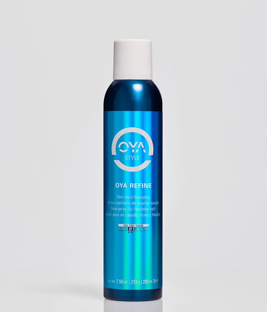 OYA REFINE Flexi-Hold Hairspray - Lightweight Flexible Hold Finishing Hair Spray for Fine Medium Hair - Volumizing Fast Drying Aerosol Shaper for All