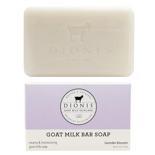 Dionis Goat Milk Skincare 6oz Lavender Blossom Scented Hand & Body Bar Soap - Moisturize, Restore, for All Skin Types, Non Greasy, No Residue
