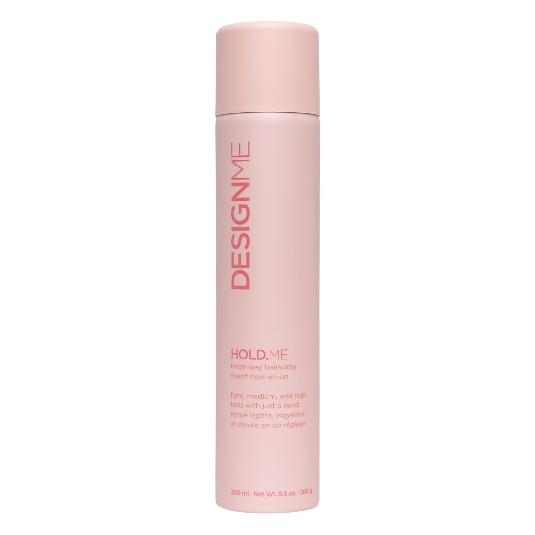 HOLD.ME Three-Way Hairspray by DESIGNME | Hairspray with Light, Medium, & High Hold Options | Extra Hold Hair Spray with Thermal Protectors & Vitamin