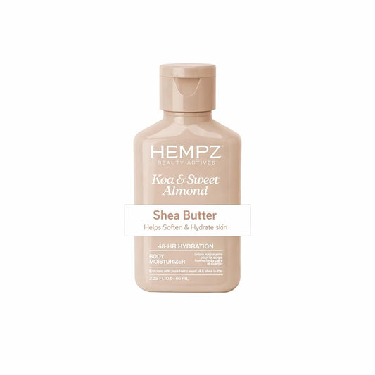 Hempz Smoothing Herbal Body Moisturizer, Koa & Sweet Almond, 2.25 oz - Lightweight Lotion with Hemp Seed Oil & Shea Butter, Vegan for Dry Skin Beauty & Personal Care Hempz