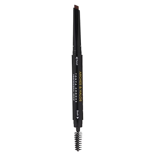 Arches & Halos Angled Brow Shading Pencil - Double Sided Eyebrow Filler and Spoolie - Angled Brush Design for Precise Shaping and Styling - Buildable