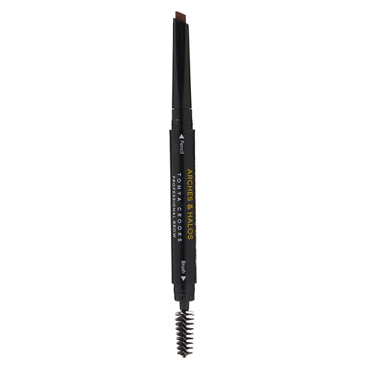 Arches & Halos Angled Brow Shading Pencil - Double Sided Eyebrow Filler and Spoolie - Angled Brush Design for Precise Shaping and Styling - Buildable