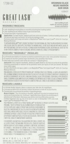 Maybelline Great Lash Washable Mascara, Brownish Black, 0.43 fl. oz.